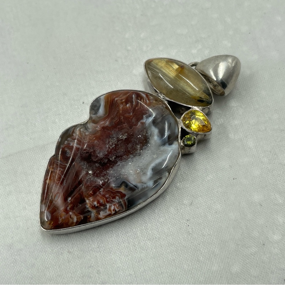 Agate Sterling Silver Gemstone Pendant